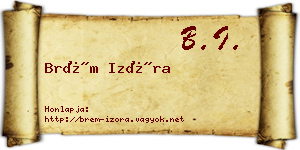 Brém Izóra névjegykártya